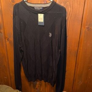 U.S. Polo Assn. Black Crewneck Sweater NWT